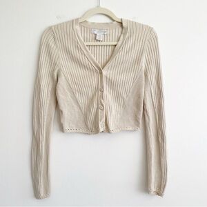 Caroline Constas knit Sweater extra Small button down cardigan long sleeve cream